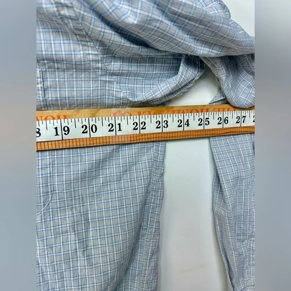 LACOSTE MENS STRIPED BUTTON DOWN SHIRT BLUE GRAY SIZE 42 Us L Minimalist classic